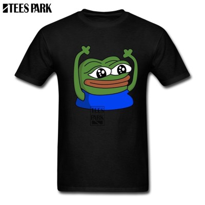 Tops Hipster Hypers Pepe Hype MEME图案T恤男式短袖黑色